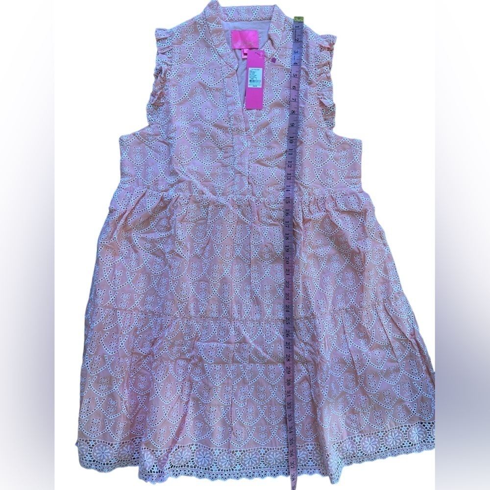 LILLY PULITZER Large Briela Peach Hyacinth Floral Arch Eyelet Dress - Picture 13 of 16